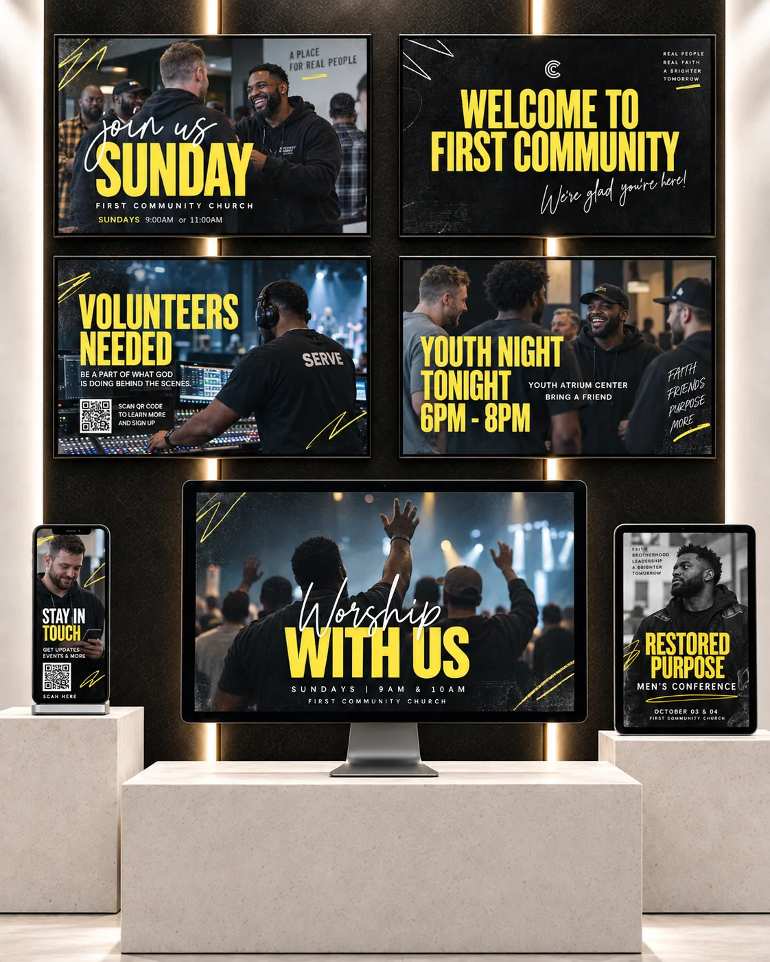 Weekend Announcements church slide system