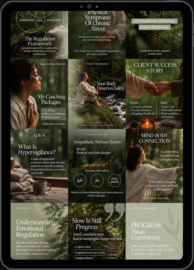Health and Nutrition content grid shown on a tablet
